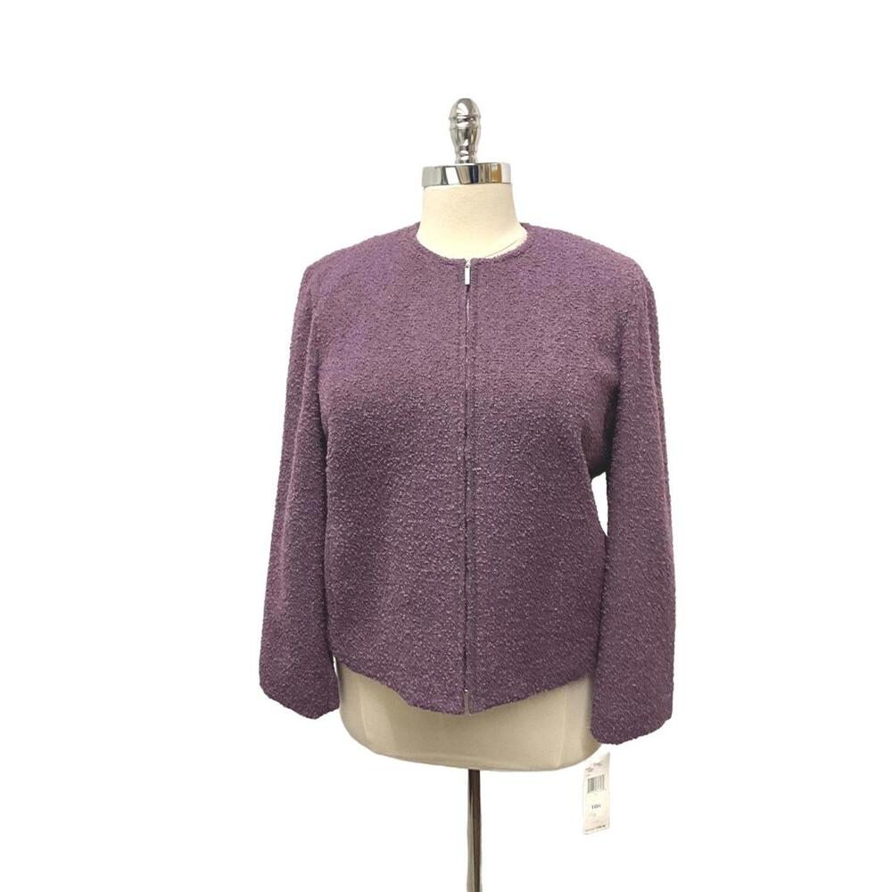 Brand New Jones Wear Women's Size 16W Plus Wool Acrylic Blend Purple Sweater